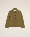 Ami Alexandre Mattiussi Green Wool Boxy Buttoned Jacket Green In Nude