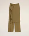 Ami Alexandre Mattiussi Green Wool Front Panel Large Trousers Green In Green