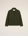 Ami Alexandre Mattiussi Green Wool Knit Boxy Buttoned Jacket Green In Loden