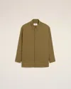 Ami Alexandre Mattiussi Green Wool Long Oversized Side Slits Shirt Green In Green