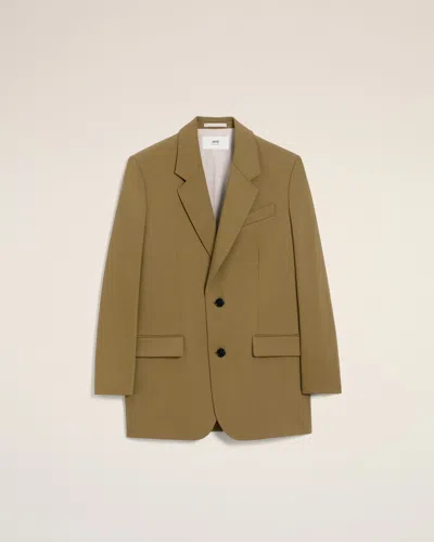 Ami Alexandre Mattiussi Green Wool Loose Double Breasted Jacket Green