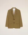 Ami Alexandre Mattiussi Green Wool Loose Single Breasted Jacket Green In Brown