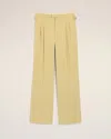 Ami Alexandre Mattiussi Green Wool Low Waist Wide Trousers Yellow In Yellow