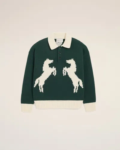 Ami Alexandre Mattiussi Green Wool Polo Green