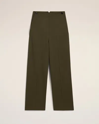 AMI ALEXANDRE MATTIUSSI GREEN WOOL SAILOR TROUSERS GREEN