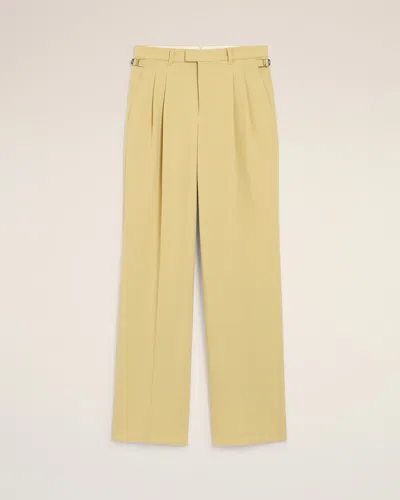 Ami Alexandre Mattiussi Green Wool Tabs Wide Trousers  Yellow