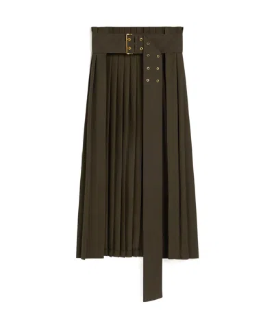 AMI ALEXANDRE MATTIUSSI AMI PARIS PLEATED MIDI SKIRT