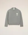 Ami Alexandre Mattiussi Grey Alpaca Ami De Coeur Crewneck Sweater Grey In Gray