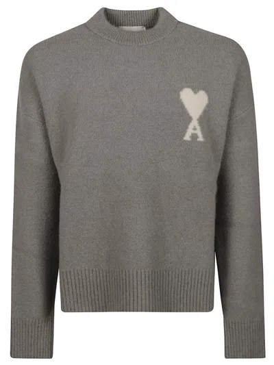 AMI ALEXANDRE MATTIUSSI GREY AMI DE COEUR SWEATER