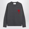 Ami Alexandre Mattiussi Ami Paris Grey Ami De Coeur Wool Sweater Women In Gray
