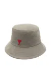 Ami Alexandre Mattiussi Bob Broderie Ami Paris De Coeur Rouge In Grey
