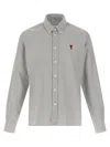Ami Alexandre Mattiussi Ami Oxford Striped Cotton Shirt In Grey