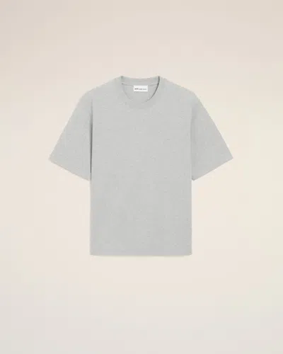 Ami Alexandre Mattiussi Grey Cotton Ami De Coeur Embossed T-shirt Grey In Gray