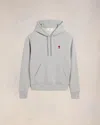 Ami Alexandre Mattiussi Ami De Caur-embroidered Cotton Hooded Sweatshirt In Heather Ash Grey
