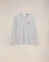 Ami Alexandre Mattiussi Grey Cotton Ami De Coeur Long Sleeves T-shirt Grey In Heather Ash Grey