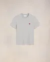 Ami Alexandre Mattiussi Logo-embroidered Organic Cotton T-shirt In Heather Ash Grey