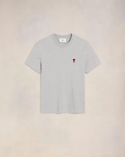AMI ALEXANDRE MATTIUSSI GREY COTTON AMI DE COEUR T-SHIRT GREY