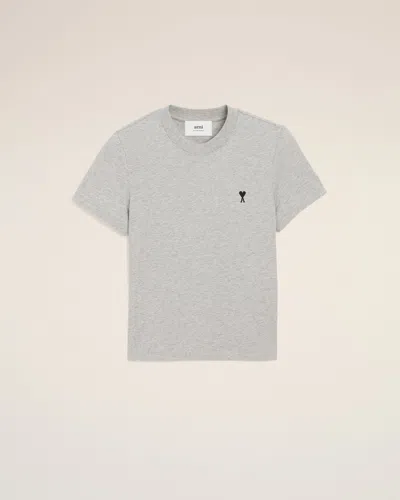 Ami Alexandre Mattiussi Grey Cotton Cropped Ami De Coeur T-shirt Grey In Gray