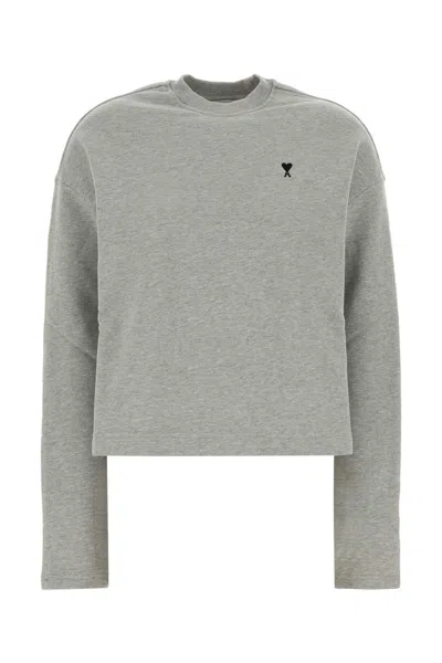 AMI ALEXANDRE MATTIUSSI GREY COTTON SWEATSHIRT