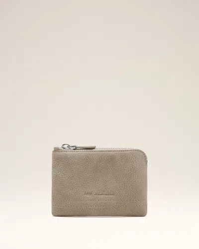 Ami Alexandre Mattiussi Grey Cow Leather Carrousel Zipped Wallet Grey In Gray