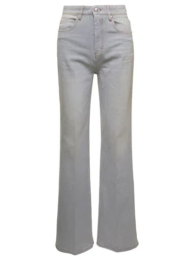 Ami Alexandre Mattiussi Grey Five-pocket Bootcut Jeans In Cotton Denim Woman