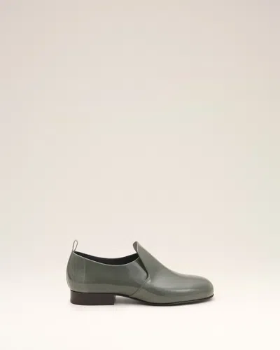 Ami Alexandre Mattiussi Grey Flat Cow Leather Shoes Grey In Green