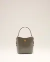 Ami Alexandre Mattiussi Grey Glazed Leather Mini Paris Paris Bucket Bag Grey In Black