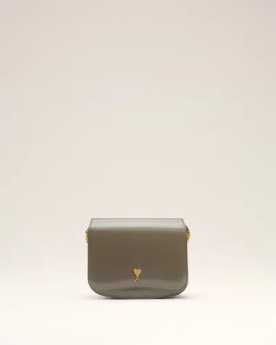 Ami Alexandre Mattiussi Grey Glazed Leather Paris Paris Bag Grey In Black