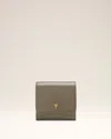 Ami Alexandre Mattiussi Grey Glazed Leather Paris Paris Compact Wallet Grey In Brown