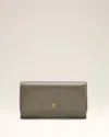Ami Alexandre Mattiussi Grey Glazed Leather Paris Paris Continental Wallet Grey In Black