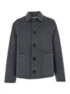 Ami Alexandre Mattiussi Grey Jacket With Classic Lapels And Button Closure In Wool Man In Gray