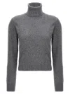 Ami Alexandre Mattiussi Grey Logo Cachemire Sweater In Grey