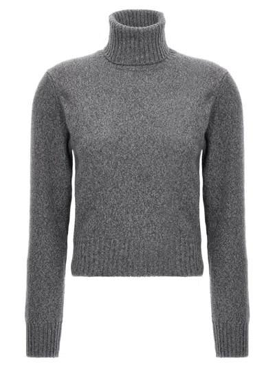 Ami Alexandre Mattiussi Grey Logo Cachemire Sweater