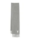 Ami Alexandre Mattiussi Ami Paris Women Ami De Coeur Wool Scarf In Gray