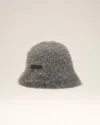 Ami Alexandre Mattiussi Grey Mohair Ami Bucket Hat Grey In Gray