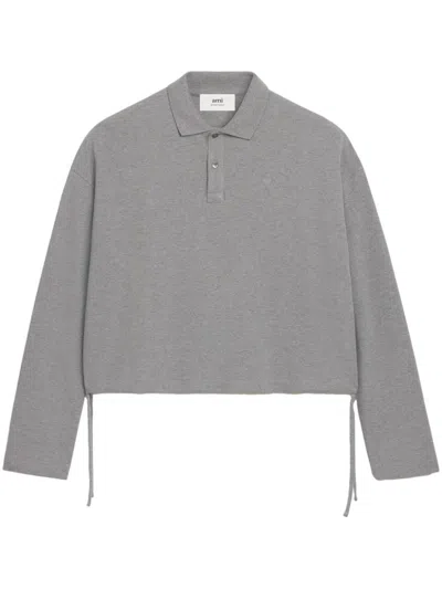 Ami Alexandre Mattiussi Grey Organic Cotton Polo Shirt
