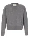 Ami Alexandre Mattiussi Puff Logo Patch Sweater Sweaters And Cardigans Gray In Gray