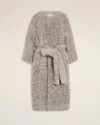 Ami Alexandre Mattiussi Grey Shearling Long Coat Grey In Gray