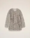 Ami Alexandre Mattiussi Grey Shearling Short Coat Grey In Gray