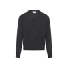 Ami Alexandre Mattiussi Ami Cashmere Blend Cardigan With Deep V-neck In Black