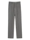 Ami Alexandre Mattiussi Tailored Wool Trousers Featuring Pleated Front In Gray