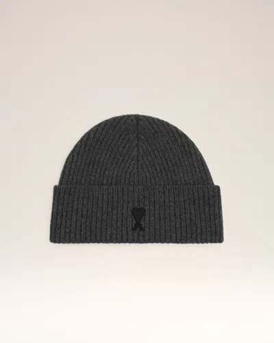 Ami Alexandre Mattiussi Grey Wool Ami De Coeur Beanie Grey