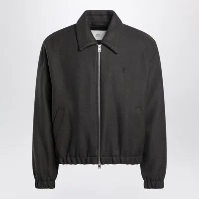 AMI ALEXANDRE MATTIUSSI GREY WOOL AMI DE COEUR BOMBER