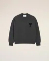 Ami Alexandre Mattiussi Grey Wool Ami De Coeur Crewneck Sweater Grey