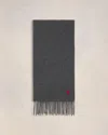 Ami Alexandre Mattiussi Ami De Coeur Monogram-motif Wool Scarf In Dark Grey