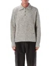 Ami Alexandre Mattiussi Grey Wool And Alpaca Polo Sweater Ami Paris In Gray