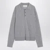 Ami Alexandre Mattiussi Grey Wool And Silk Polo Ami De Coeur In Gray