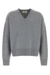 Ami Alexandre Mattiussi Puff Logo Patch Sweater Sweaters And Cardigans Gray In Gray