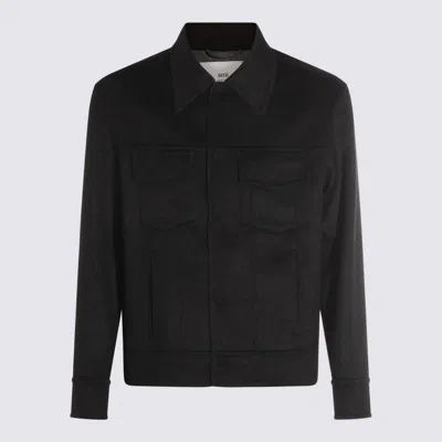 AMI ALEXANDRE MATTIUSSI GREY WOOL CASUAL JACKET