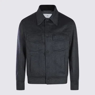 AMI ALEXANDRE MATTIUSSI GREY WOOL CASUAL JACKET